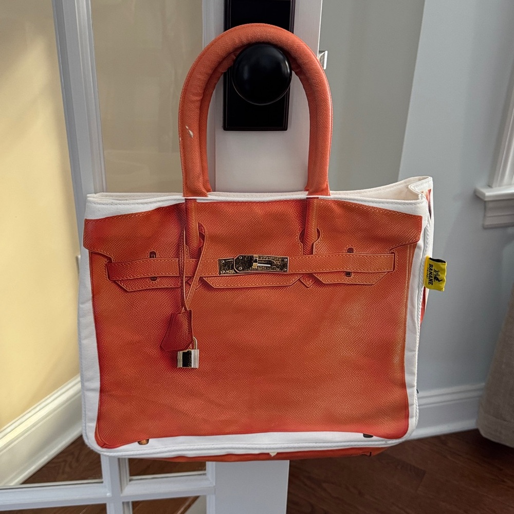BANANE TAIPEI BAG Orange and White Tote Bag